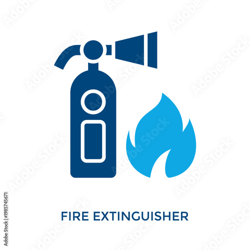 Fire Extinguisher Icon Dual Tone Style. Vector Illustration For Graphic Design