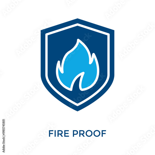 Fire Proof Icon Dual Tone Style. Vector Illustration For Graphic Design