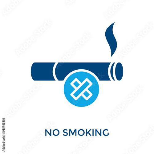 No Smoking Icon Dual Tone Style. Vector Illustration For Graphic Design