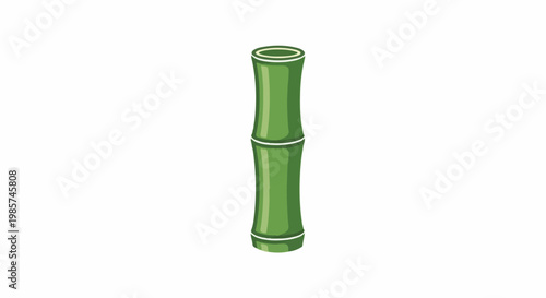 A vertical green bamboo stalk with white bands separating its segments