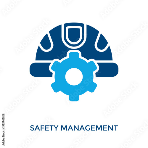 Safety Management Icon Dual Tone Style. Vector Illustration For Graphic Design