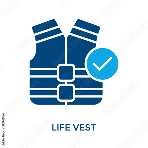 Life Vest Icon Dual Tone Style. Vector Illustration For Graphic Design