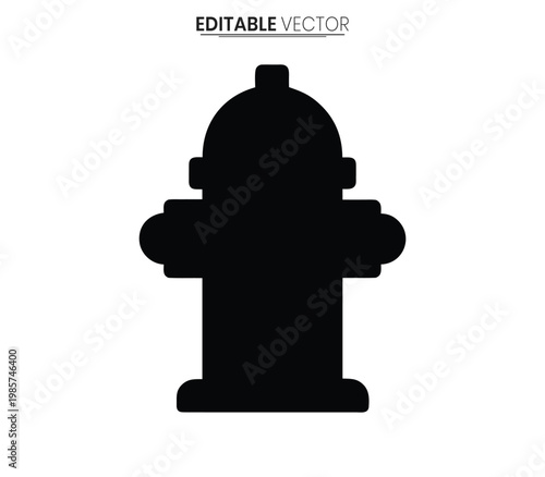 Simple black fire hydrant graphic a vector illustration silhouette high quality
