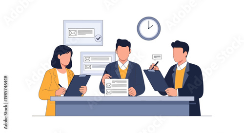 Business Team Meeting with Digital Devices and Office Environment