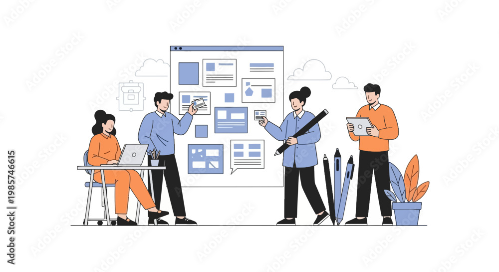 Fototapeta premium Team Collaboration and Data Presentation in Workplace