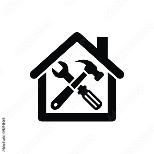 Home repair services icon featuring wrench and hammer tools
