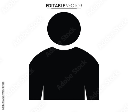 Simple black human profile icon a minimalist vector graphic silhouette