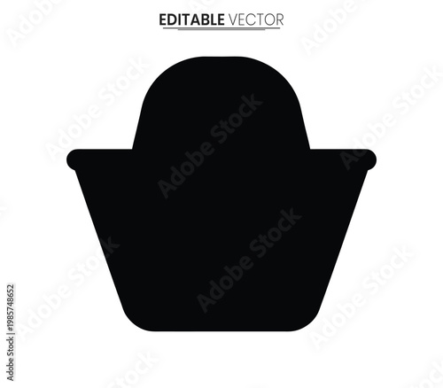 Simple black hat icon a modern graphic design element silhouette