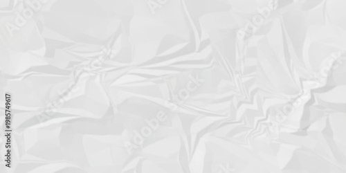 Crumple crushed white paper obsolete rumple craft design. wrinkle ripped cardboard crumple aged closeup recycled document grunge paper background.