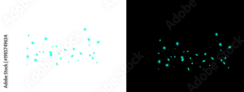 Bright Blue Sparkle Particle Effect with Abstract Light Glow and Minimal Dark Background