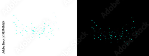 Blue Glitter Particle Effect with Abstract Sparkle Glow and Dark Minimal Background Style