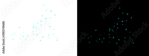 Blue Sparkling Particle Dust Effect with Abstract Glow and Minimal Dark Background Design