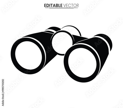 Black binoculars graphic illustration a simple vector design isolated silhouette
