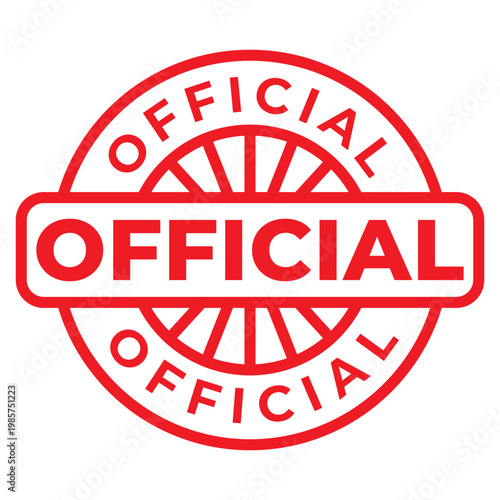 Red Official isolated stamp, sticker, label vector illustration