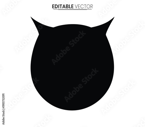 Simple black cat head graphic vector illustration minimalist design silhouette