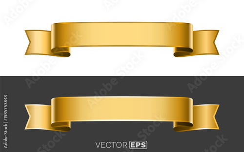 Elegant Golden Ribbon Banners