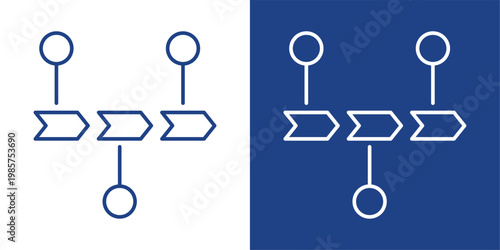 Workflow Blue And White Icon Style Collection