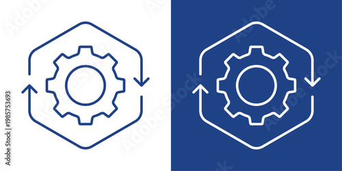 Execution Blue And White Icon Style Collection