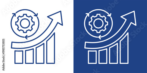 Improvement Blue And White Icon Style Collection
