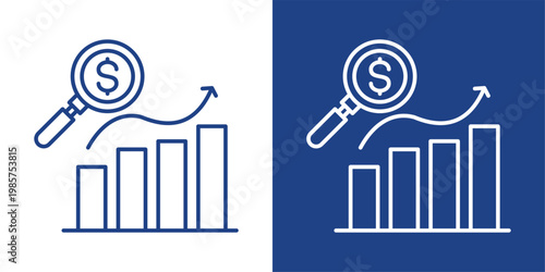 Forecasting Blue And White Icon Style Collection