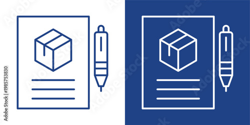 Inventory Blue And White Icon Style Collection