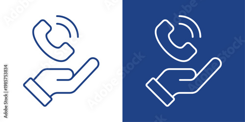 Service Blue And White Icon Style Collection