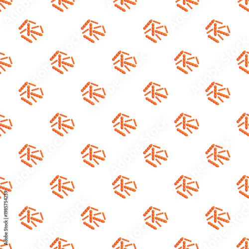 Orange bacteria or microorganisms forming a repeating seamless pattern on a white background