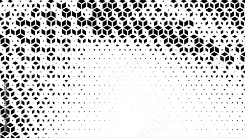 Hexagon cubic halftone Effect Business Background. Geometric tiles pattern diamond grid on white background. Seamless disappearing pattern. Hipster fashion Design. luxury T shirt Triangle pattern