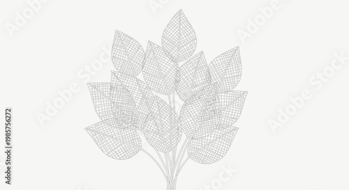 Foto Leaves on a single stem branch.