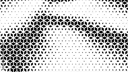 Hexagon cubic halftone Effect Business Background. Geometric tiles pattern diamond grid on white background. Seamless disappearing pattern. Hipster fashion Design. luxury T shirt Triangle pattern