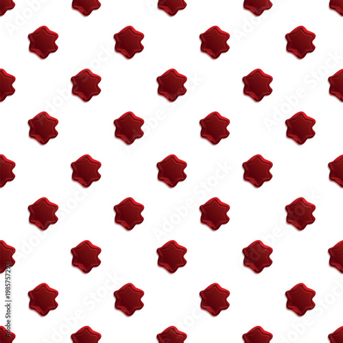 Repeating red wax seals creating a seamless pattern