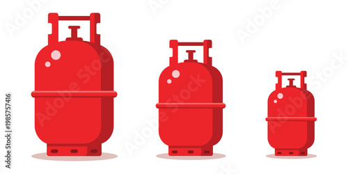 Propane Tanks Illustration: An illustrated row of red propane tanks of varying sizes stand prominently, symbolizing the energy source, industrial application, and safety protocols
