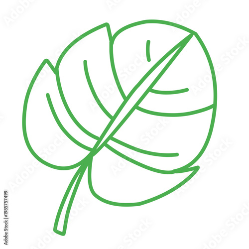 green outline of tropical leaves