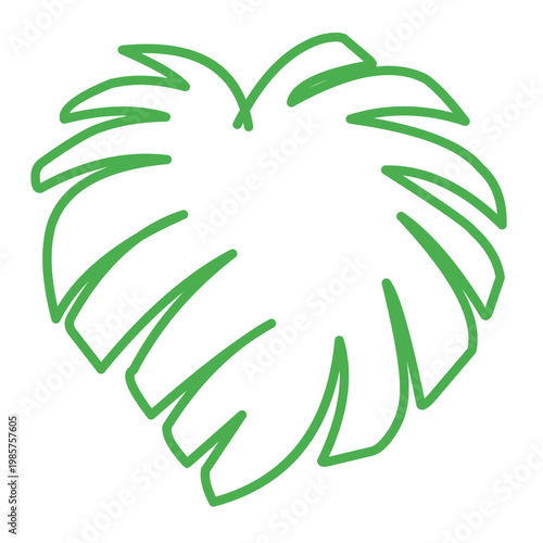 green outline of tropical leaves