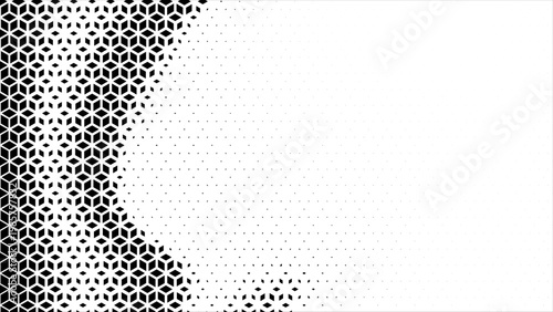 Hexagon cubic halftone Effect Business Background. Geometric tiles pattern diamond grid on white background. Seamless disappearing pattern. Hipster fashion Design. Grunge T shirt Triangle pattern