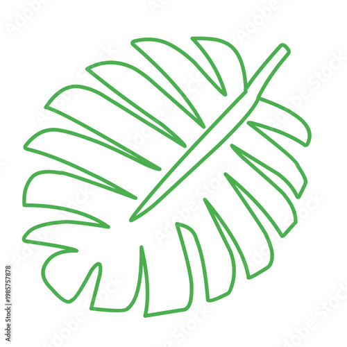 green outline of tropical leaves