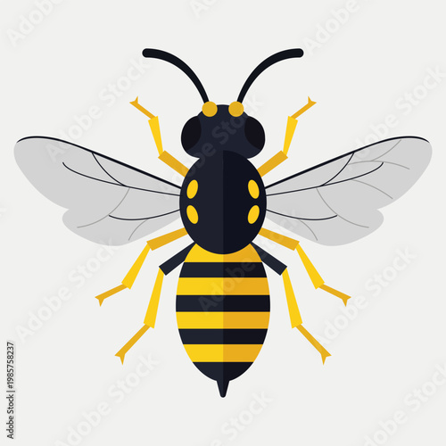The Animated Wasp: A meticulously crafted illustration of a wasp, showcasing its distinct features and vibrant colors, perfectly capturing its essence in a playful and engaging style.