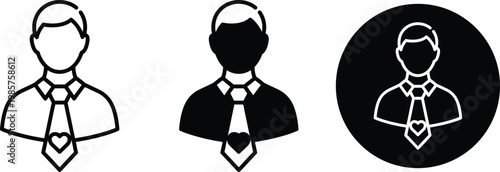 Three silhouetted business professionals a minimalist vector illustration of corporate identity