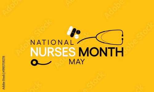 National Nurses month is observed every year from in May, to mark the contributions that nurses make to society. Vector illustration.