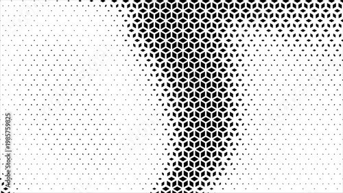 Hexagon cubic halftone Effect Business Background. Geometric tiles pattern diamond grid on white background. Seamless disappearing pattern. Hipster fashion Design. Sports T shirt Triangle pattern