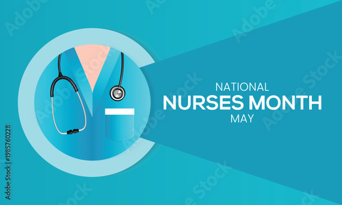 National Nurses month is observed every year from in May, to mark the contributions that nurses make to society. Vector illustration.