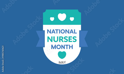 National Nurses month is observed every year from in May, to mark the contributions that nurses make to society. Vector illustration.