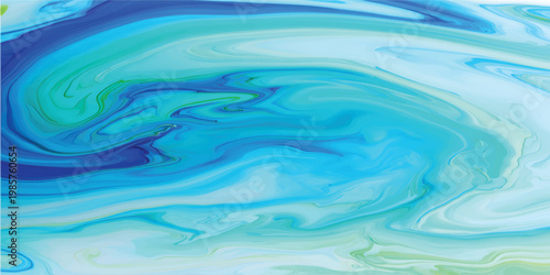 Elegant blue ocean fluid marble texture abstract background with smooth waves