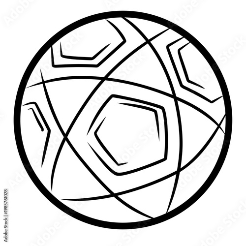 sport ball black line icon