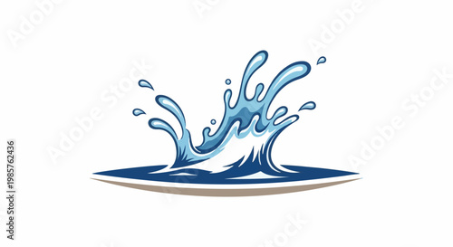 Vibrant blue water splash erupting from a calm surface