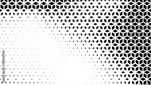 Hexagon cubic halftone Effect Business Background. Geometric tiles pattern diamond grid on white background. Seamless fade out hipster fashion Design pattern. T shirt Triangle pattern