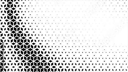 Hexagon cubic halftone Effect Business Background. Geometric tiles pattern diamond grid on white background. Seamless fade out hipster fashion Design pattern. T shirt Triangle pattern