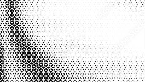 Hexagon cubic halftone Effect Business Background. Geometric tiles pattern diamond grid on white background. Seamless fade out hipster fashion Design pattern. T shirt Triangle pattern