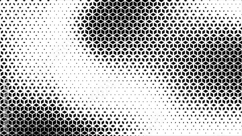 Geometric tiles pattern diamond grid on a white background. Seamless fade out hipster cubic fashion Design pattern. Hexagon halftone Effect Business Background. T shirt Triangle pattern
