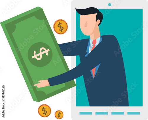 net shopping colorful illustration